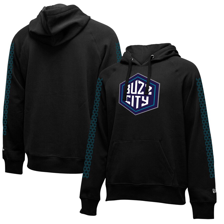 NBA Charlotte Hornets New Era 201920 City Edition Pullover Hoodie Black->charlotte hornets->NBA Jersey